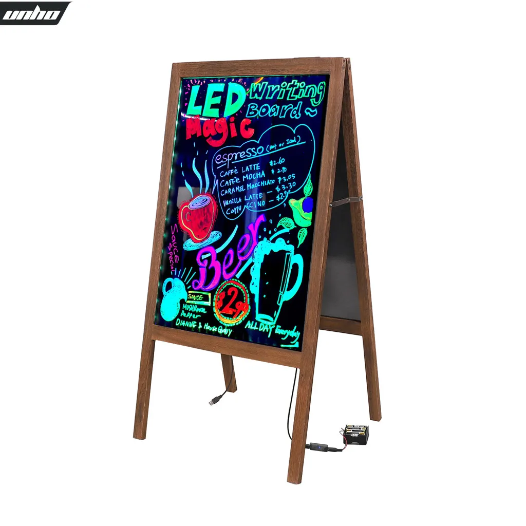 LED Message Writing Board Double Sided Blackboard Display Signs for Restaurant Shop Wedding Bar Business Promotion