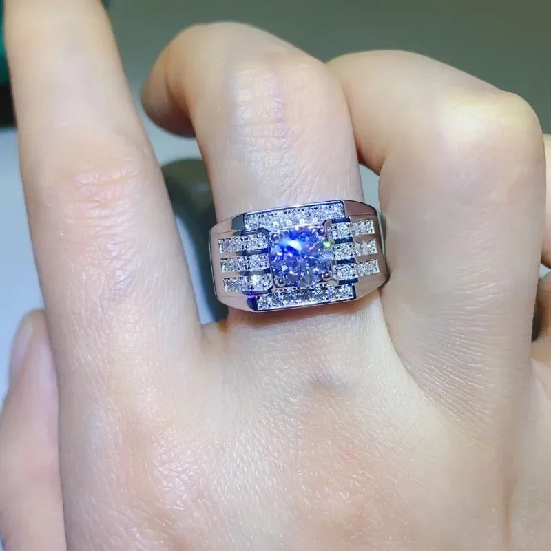 SACEGEMS GRA сертифицированные D VVS 3ct муассанит кольца для пар стерлингового серебра 925 пробы обручальное свадебное обещание бриллиантовое кольцо ювелирные изделия