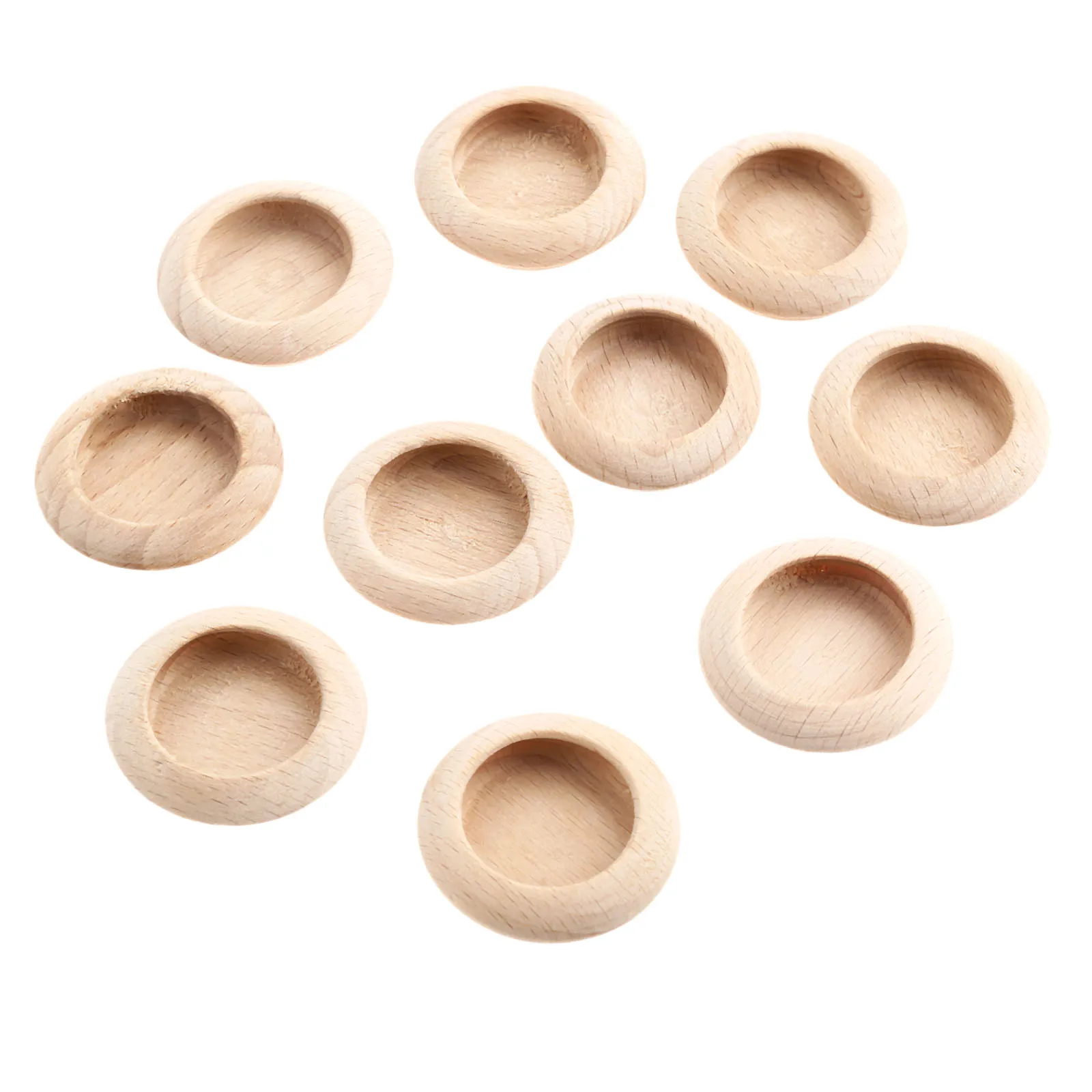 10PCS Wood Concealed Knobs Embedded Furniture Handle Modern Minimalist For Drawer Cabinet Wardrobe Hardware Accessories 43mm