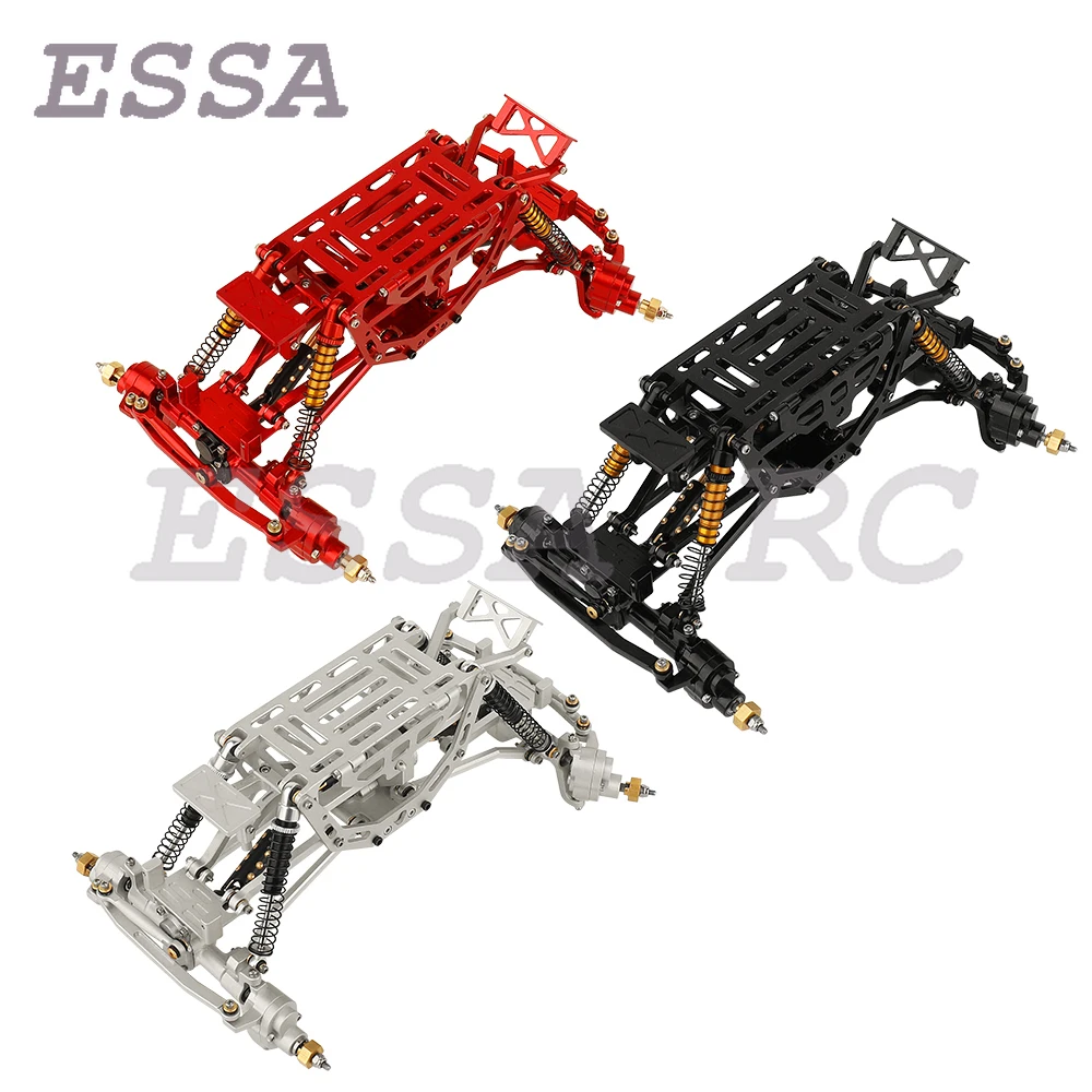 Aluminum Alloy All Metal Assembled Car Chasiss Frame Kit with Axles for 1/24 Axial AX24 AXI00003 Car Truck Model RC Car Upgrade