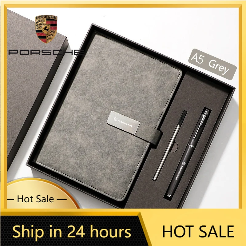

Car Sticker For Porsche Luxury Business Notebook Signature Pen Gift Box Set Men Women Gift For Porsche Cayenne Panamera Macan 9