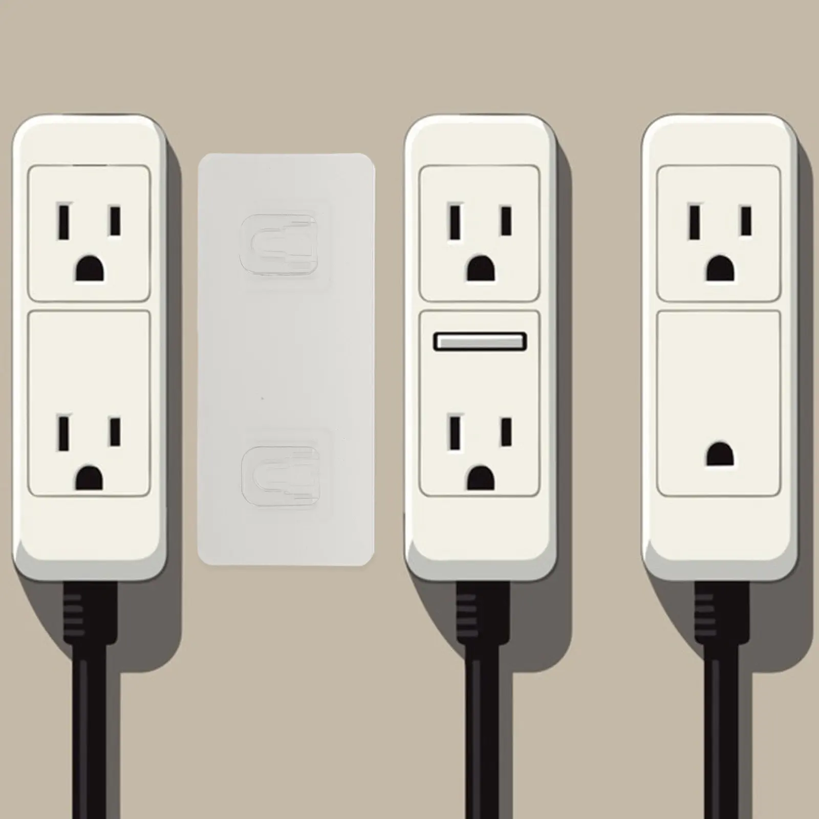 5Sets Wall Socket Holder Adhesive No Punching Socket Organizer Router Fixer Rack for Home Office Use Self Adhesive Router Holder