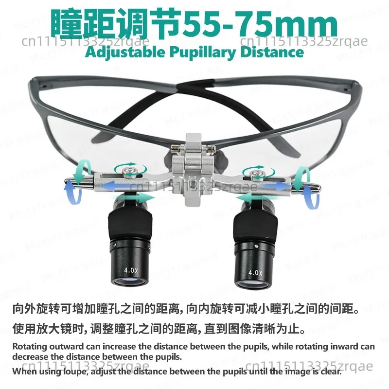 Medical Ergonomic Headband Magnifier 4X 5X 6X Surgical Loupes with LED Light for Dental ENT Orthopedic Surgery Instruments