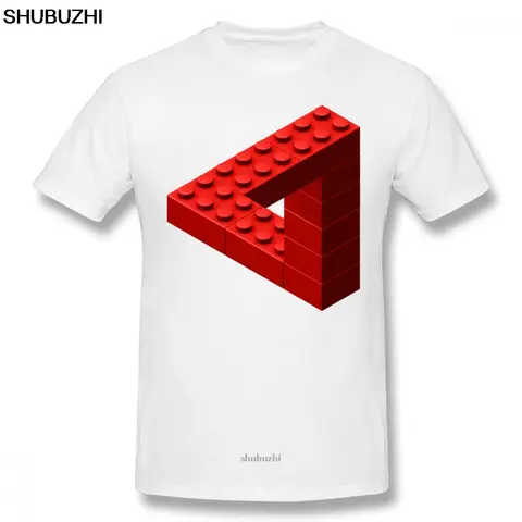 Escher T Shirt Escher Toy Bricks Red T-Shirt 6xl Cute Tee Shirt Graphic Men Fashion Short Sleeve Cotton Tshirt sbz8069