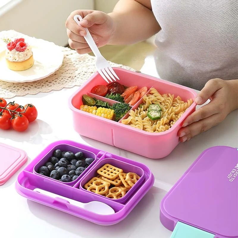 

Leak Proof Lunch Box Food Preservation Box Microwave Safe Heat-resistant Plastic Bento Box for Students Fruit Storage Container