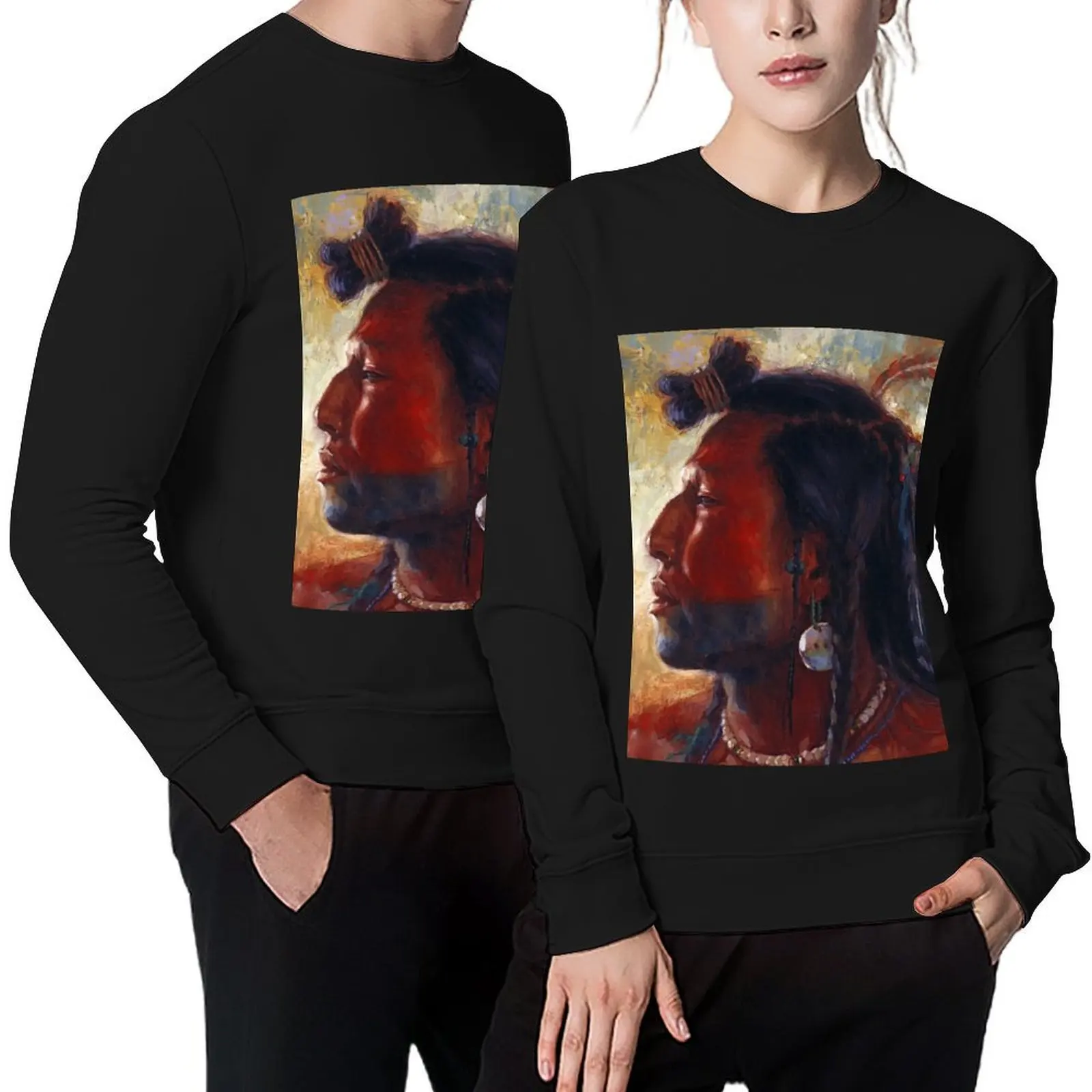 

Soldier of his People, Mandan, Native American Art, James Ayers Studios Pullover korean clothes aesthetic clothing pullover