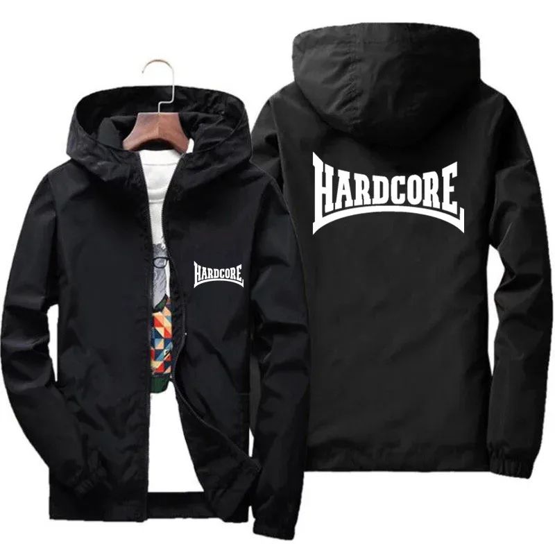 

2026 Spring New Men's Plus Size Fashion Print Hooded Zip-Up Jacket Outdoor Sports Windproof and Waterproof Leisure Coat