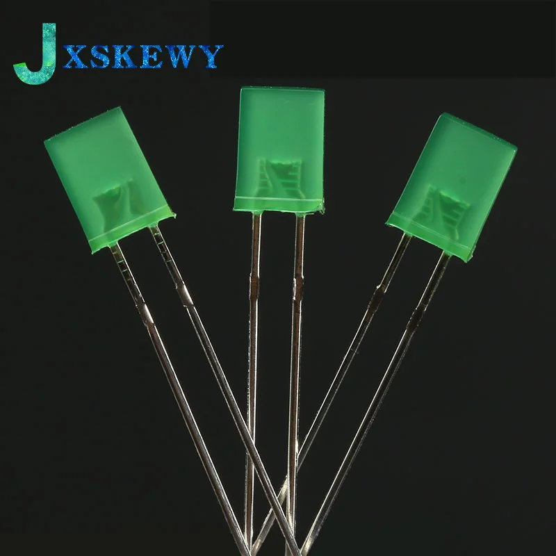 100 pcs 2x5x7 Rectangular LED Emitting Diode Lamp White Red Green Blue Yellow Orange Diffused Color Square DIY Indicator