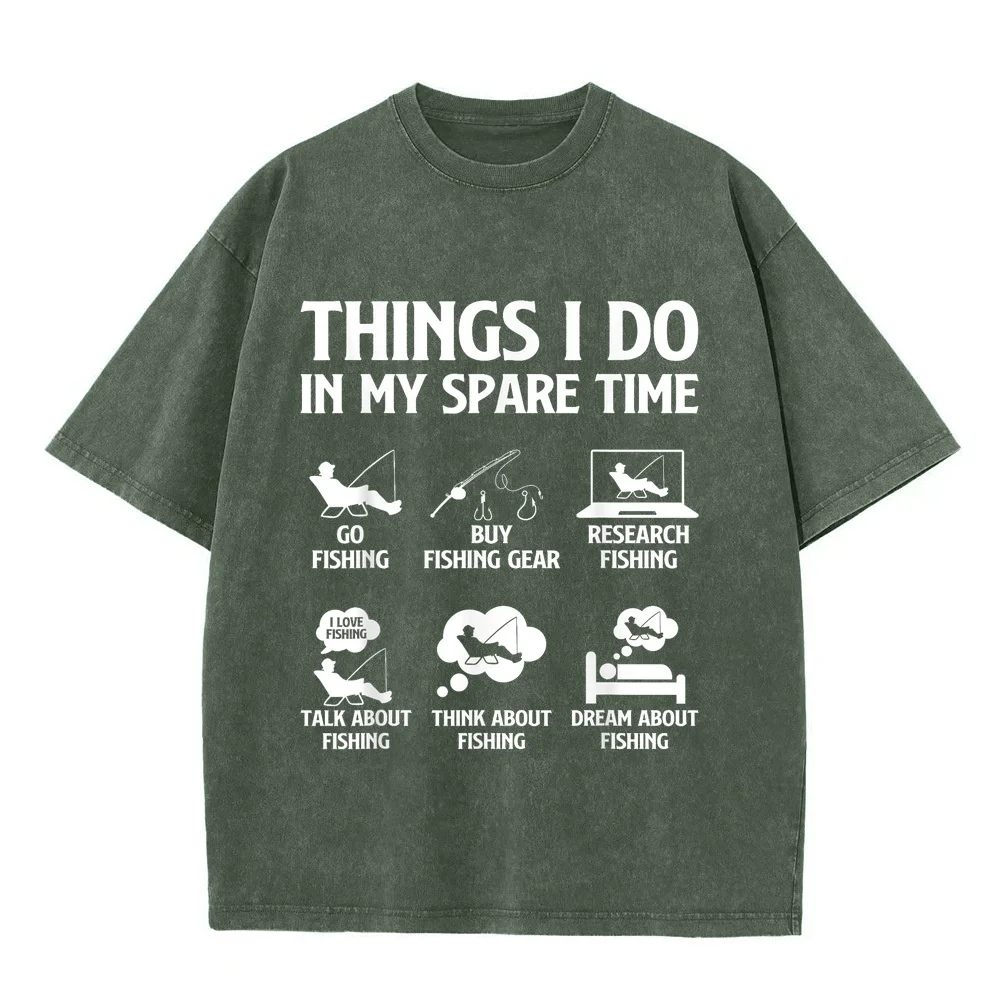 Things I Do In My Spare Time Fishing Boys Men Bass T-Shirt Clothes Mens Ropa Y2k Hombre Xxl Printed T Shirt Tee Outdoor Graphic