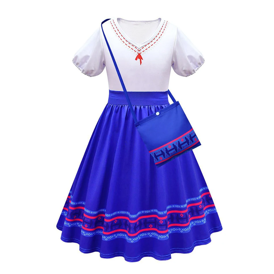 2024 Girls Costume Dress With Bag&Headband Cosplay Carnival Halloween Children Costume