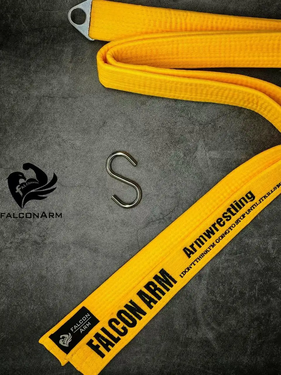 Falcon Arm Brand Judo Belt with  Color Embroidery Letter Training for Forearm Strength Spin before And after