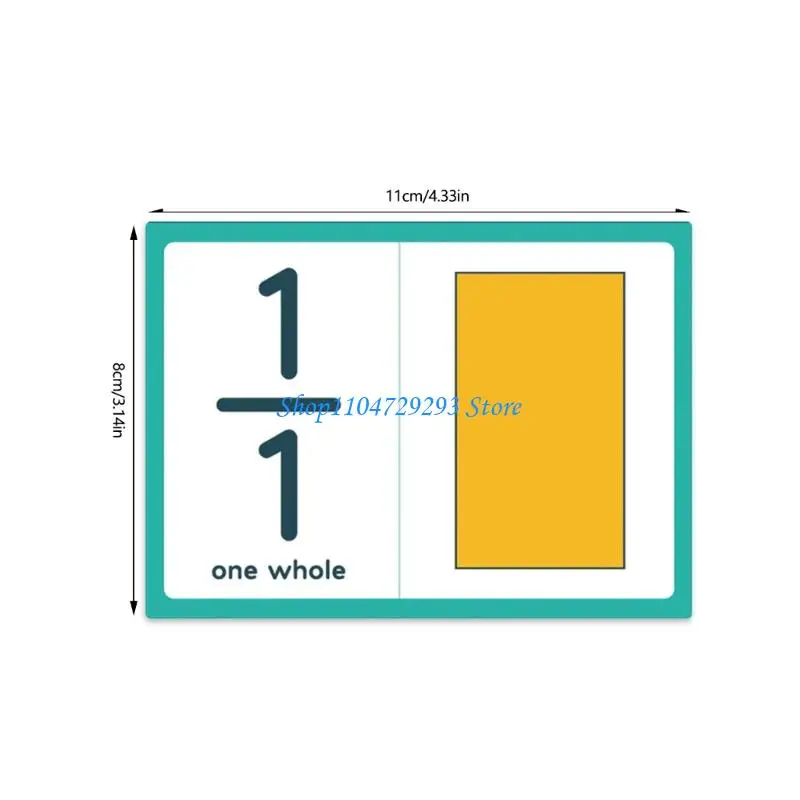 Fraction Learning Cards Set Paper Math Teaching Resource For Students Classroom