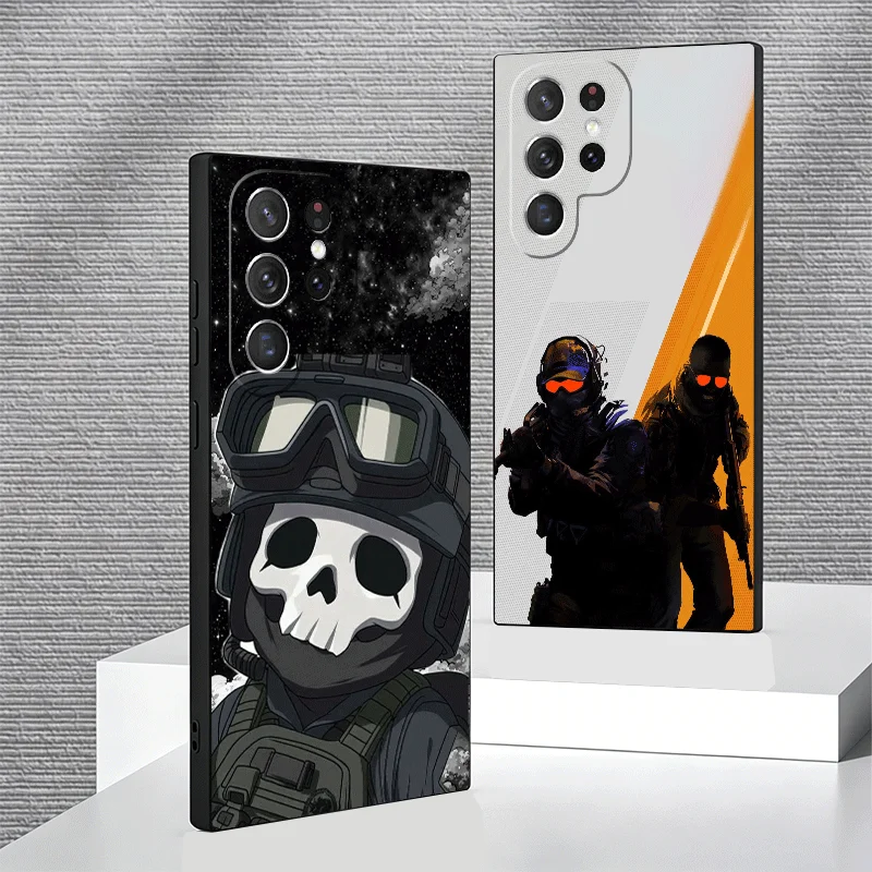 Soft Phone Case For Samsung Galaxy S24 S25 S26 Ultra Counter Strike Cs Go S23 S22 Plus S21 FE S20 + Edge Black Cover Shell