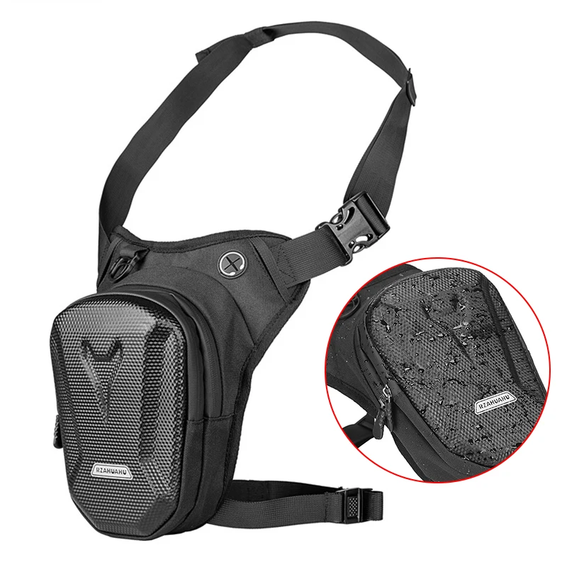 Motorbike Drop Waist Leg Bag EVA Hard Shell Motorcycle Leg Side Bag Outdoor Casual Waist Packs Bike Phone Purse Hip Bum Pack
