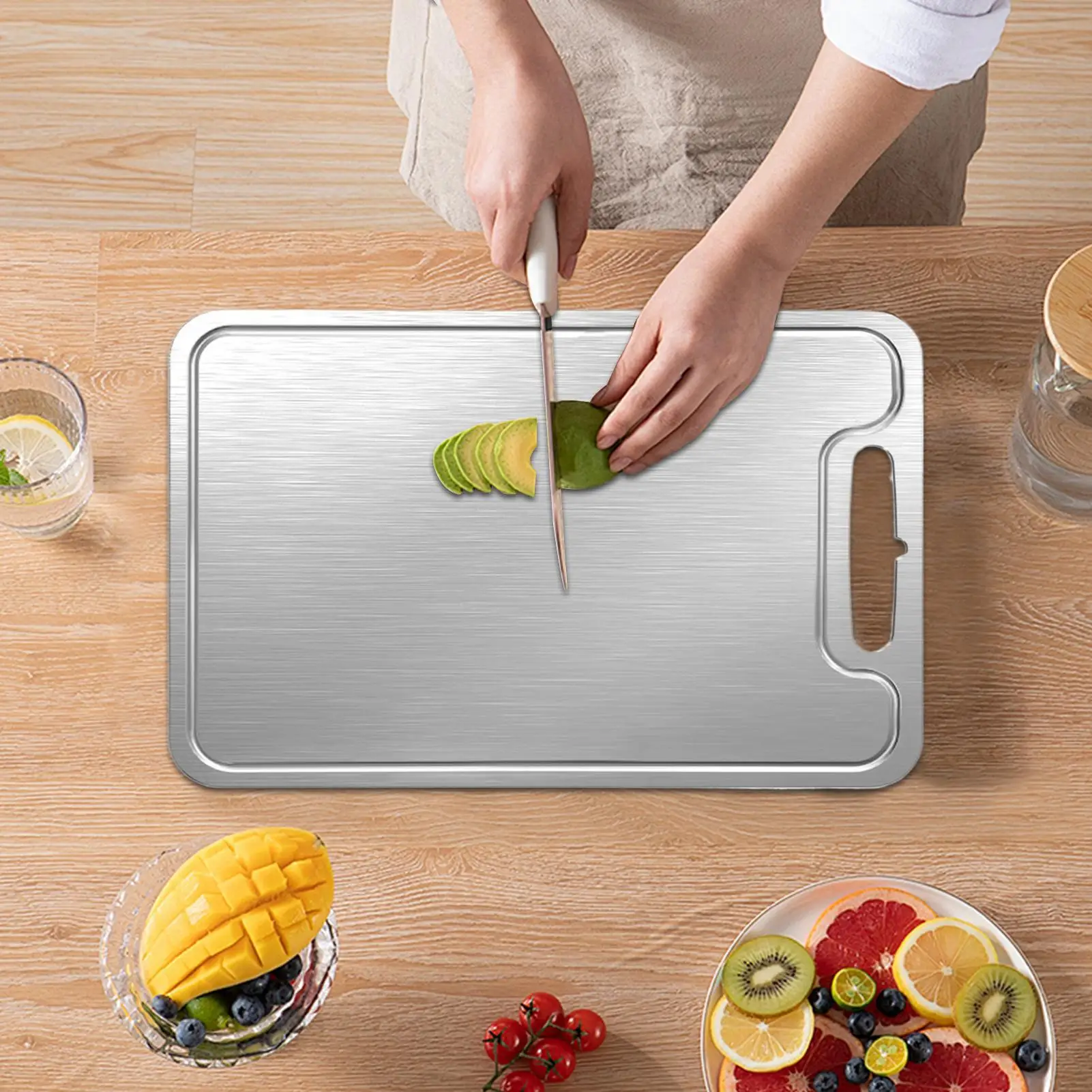Titanium Cutting Board Large Safe Cutting Boards for Food Non-Slip Double-Sided Kitchen Supplies for Home Chef BBQ Restaurant