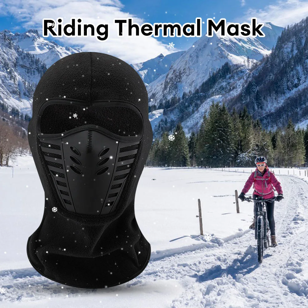 Motorcycle Mask Fleece Thermal Neck Full Face Mask Keep Warm Riding Balaclava Biker Ski Winter Windproof Dustproof Face Shield