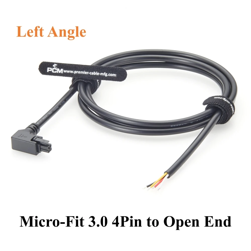 

Left Angle Micro-Fit 3.0mm 4Pin to Open End Cable Power & Signal Wire Harness 300V 5A 20AWG for Industrial Automation