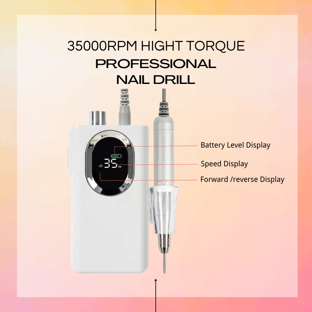 Rechargeable Nail Polisher Drill Nail Factory Cuticle Remover Manicure Drill Efile Electric Toenail File Nail File Drill