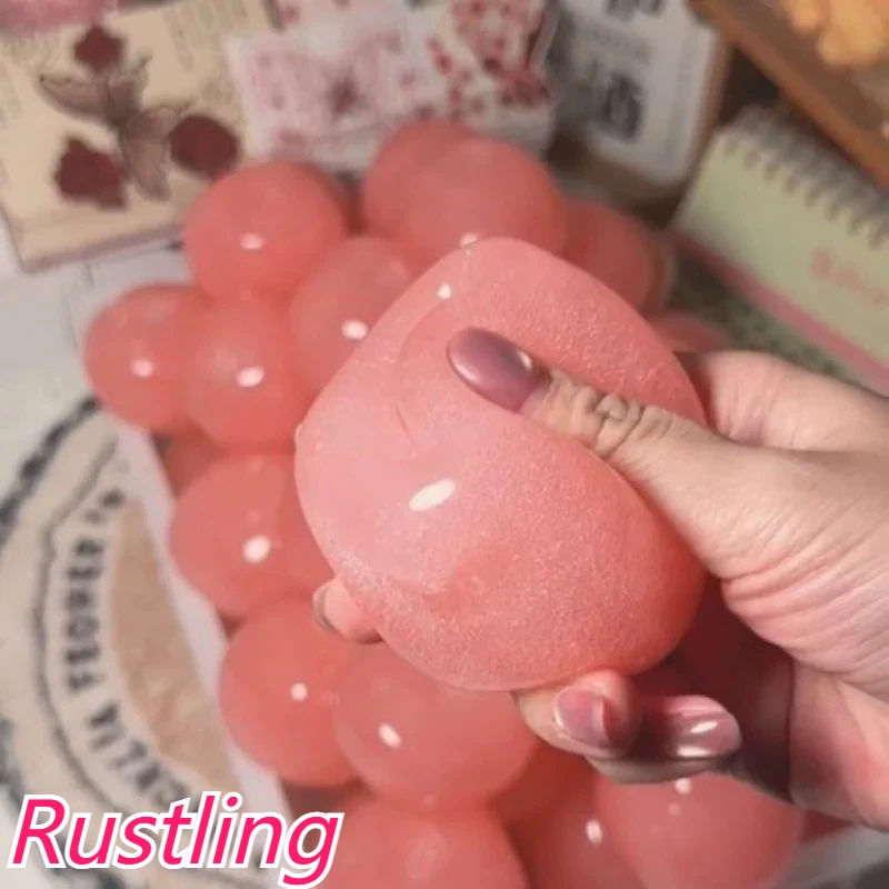 Handgemachter Pfirsich-Slushie Squishy Stressball Langsam Aufsteigender Fidget-Stressball Transparenter Gelee-Sensorikball Weiches Stressabbau-Spielzeug