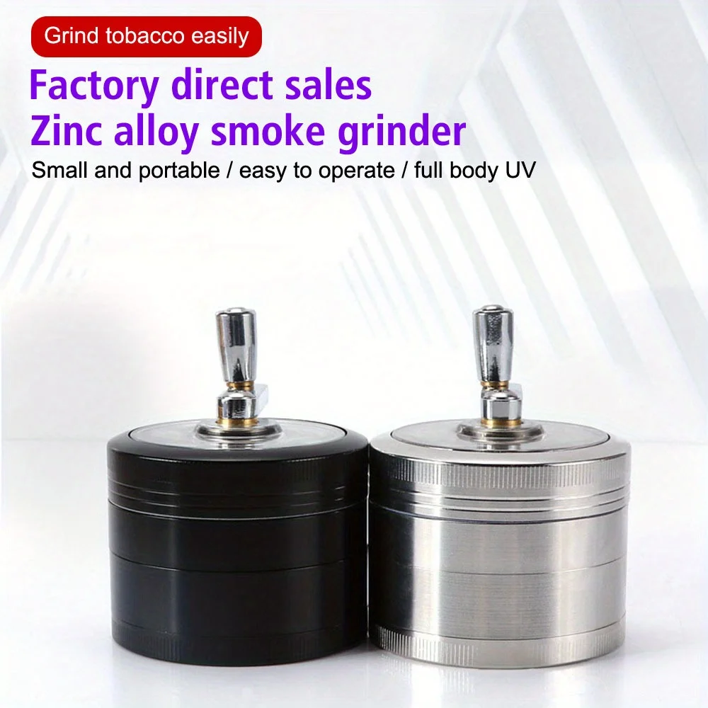 2.5inch Handle Herb Grinder Mill 4-layer Spice Pepper Crusher Mortar Tobacco Grinder Cigarette Smoking Tool Kitchen Accessories