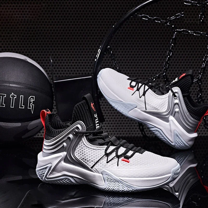 QIAODAN Basketball Shoes for Men 2024 New Fashion Non-slip Cushion High Top Elegant Sports Male Sneakers XM25200103T image 5
