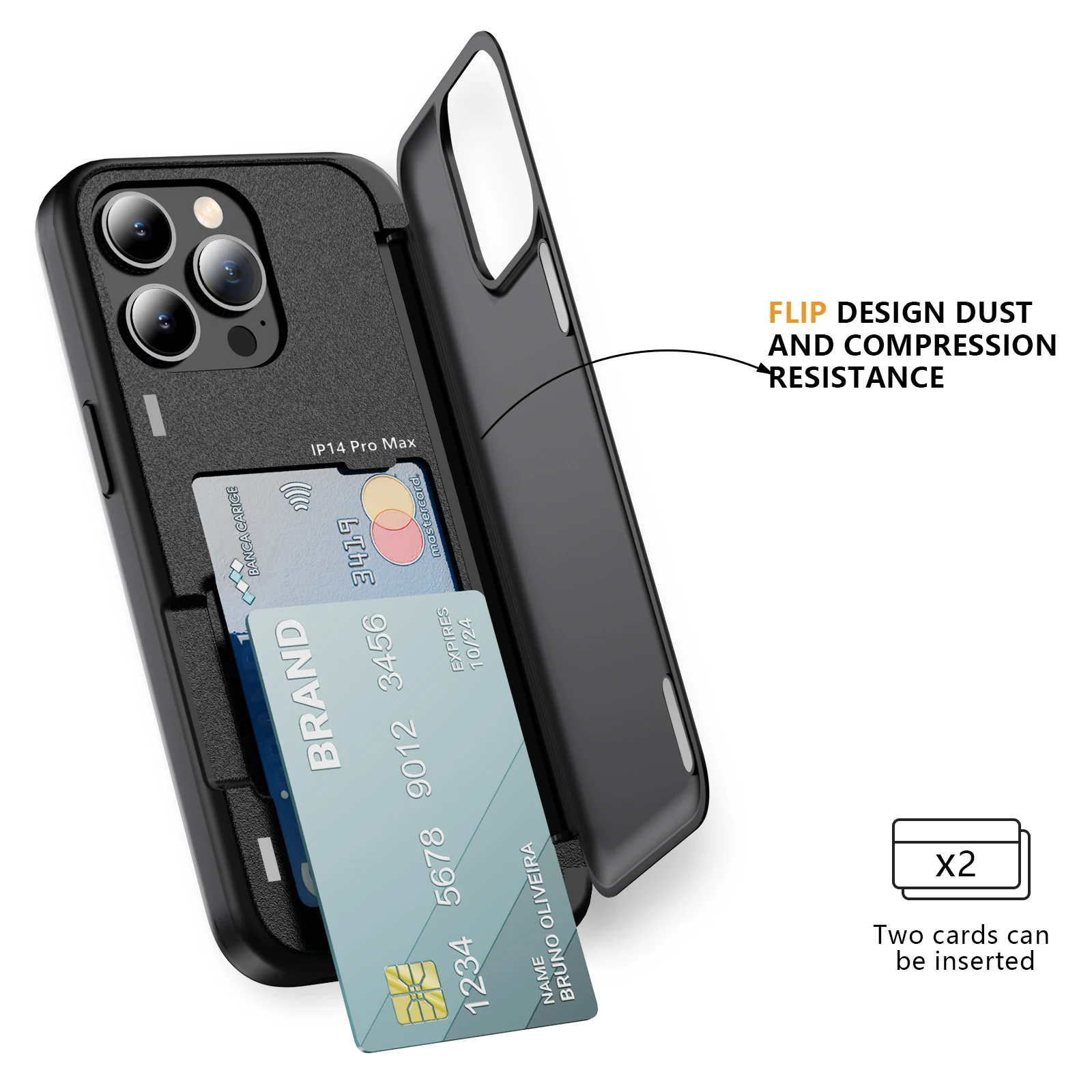 

Magnetic Flip Card Holder Slot Case For iPhone 15 14 Plus 13 12 Pro MAX Hybrid Heavy Duty Armor Card Pocket Stand Wallet Cover