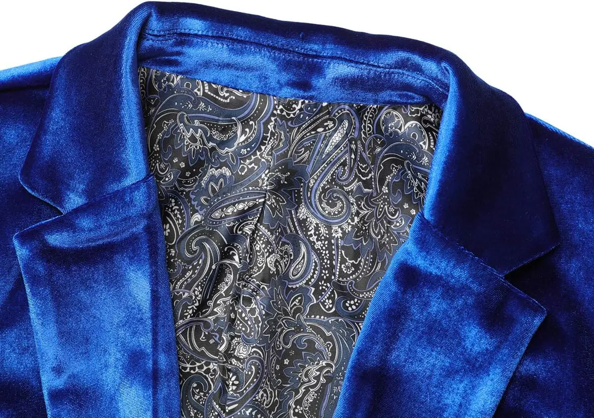 Ween Charm Velvet For Men Slim Fit One Button Sport Coat Tuxedo For Prom Wedding Party Dinner