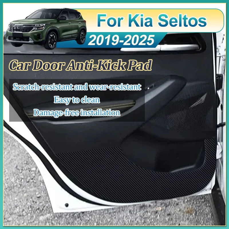 

Car Door Anti-Kick Pad Anti Dirt Mat Protection Sticker Auto Interior Accessories For Kia Seltos 2019-2025 2021 2022 2023 2024