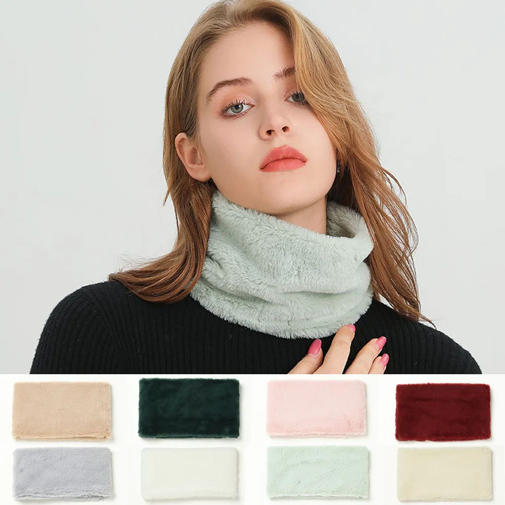 

S Imitation Rabbit Fur Scarf multicoloured Warm Plush Snood Neck Scarves Unisex Men Neck Scarfs Ring Women Children Neckerchief