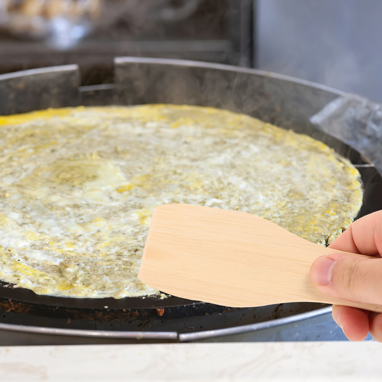 

1 set Wooden Crepe Spreader Pancake Spatula Maker Tool Kit Smooth Surface Safe Use Kitchen Supply Bamboo Material Even Spreading