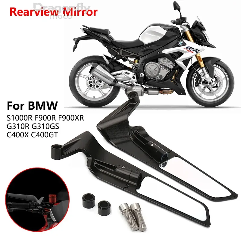 

For BMW S1000R F900R F900XR G310R G310GS C400X C400GT Motorcycle Wing Mirrors Rearview Rotating NEW Rearview Side Mirror