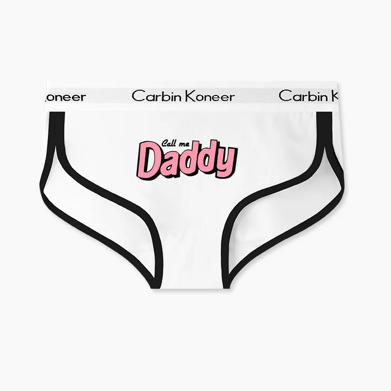 New Brand Call Me Daddy Pink Funny Print Briefs for Women Sexy Cotton Sports Underwear Lady Girl Panties Underpant for Female