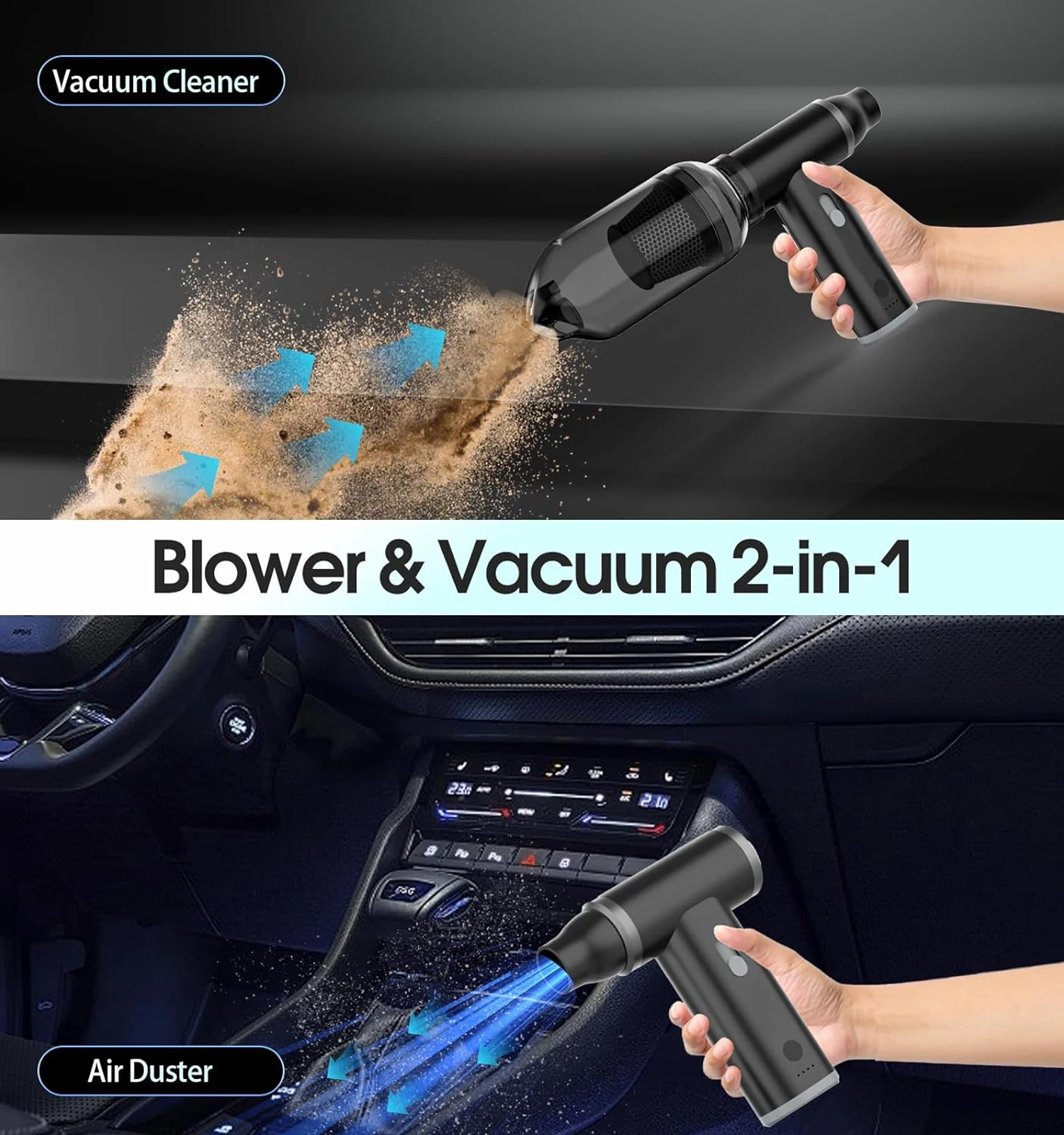 New Wireless High Suction Automatic Powerful Clean USB Rechargeable Portable Handheld MINI Car Home 2in1 Dust Vacuum Cleaner view 3