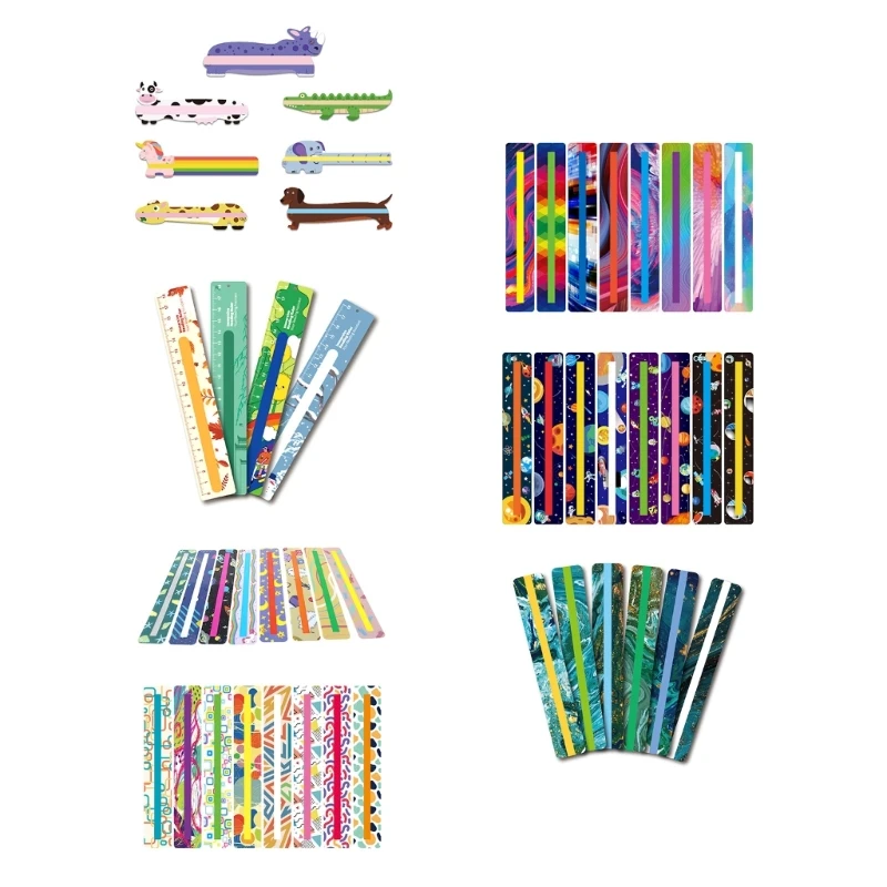 DXAB 1 Pack Strips for Kids Dyslexia Tools Reading Rulers Bookmarks for Kids Highlighter Reading Trackers