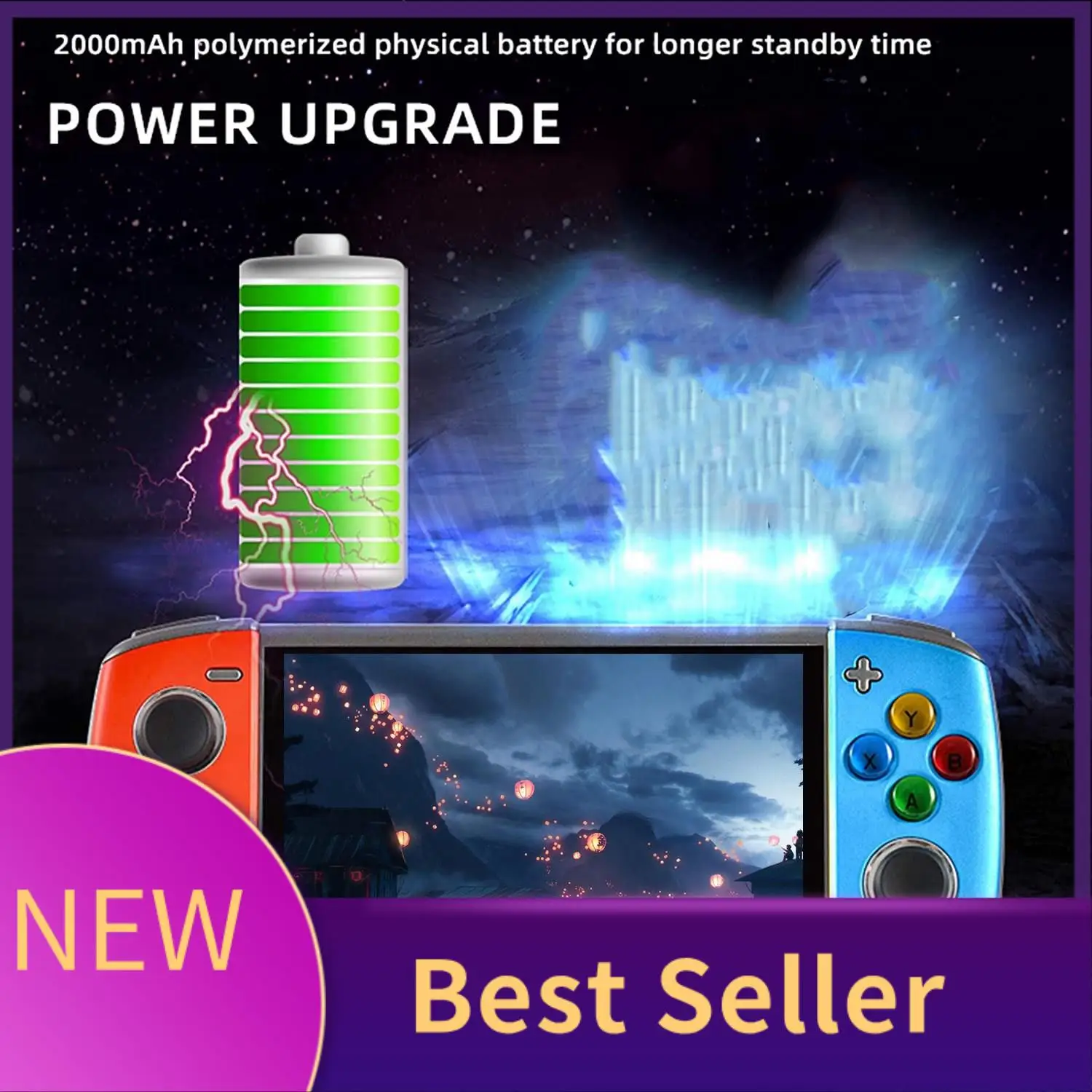 

HFES Retro Handheld Game Console 5.1 Inch Dual Rocker Portable Arcade E-Book Music Tv Video Game Player Gifts