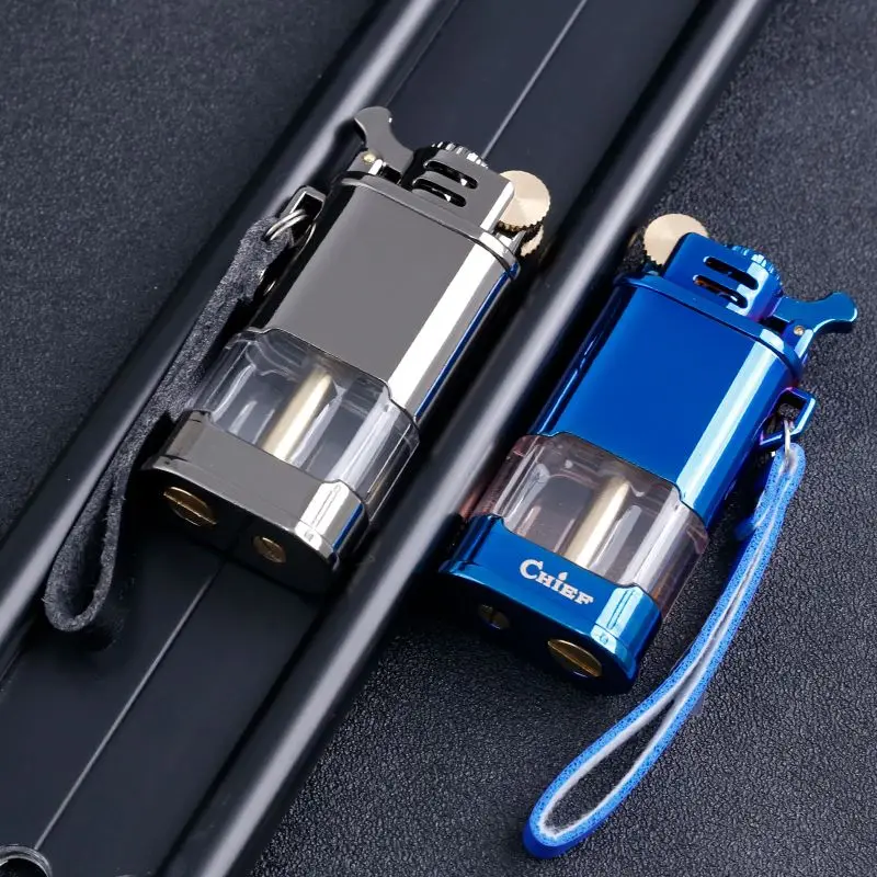 Chief Brand Lighters Visual Oil Compartment Fashion Simple Metal Lighters Quality Ignition Tools Lighters Smoking Accessories