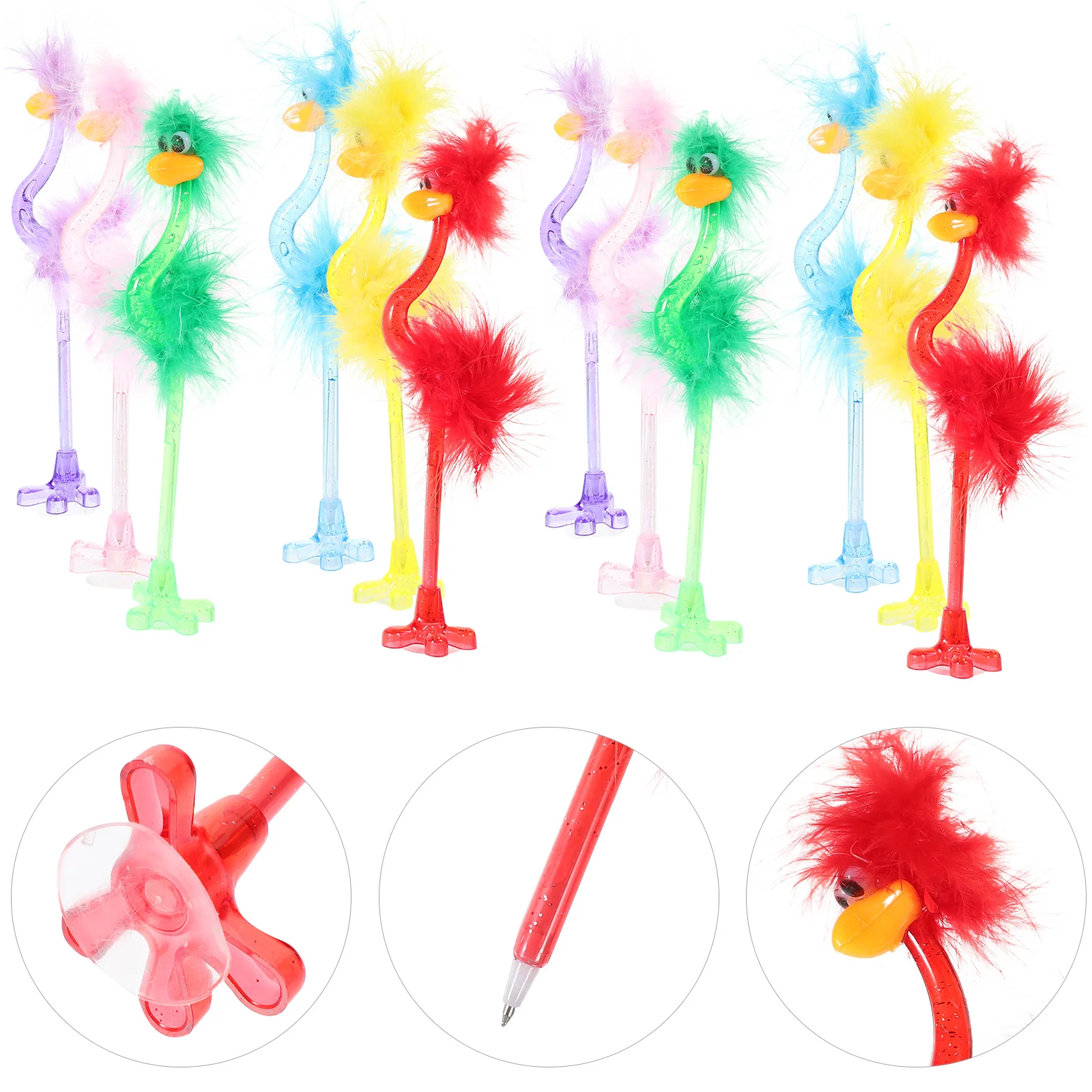 

12pcs Ostrich Ballpoint Pen Student Stationery Creative Cartoon Pens Writing Supplies ostrich ballpoint pen