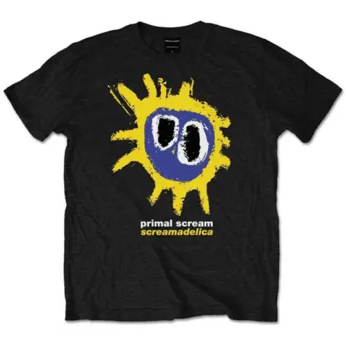 Primal Scream Screamadelica Yellow T-Shirt Black New