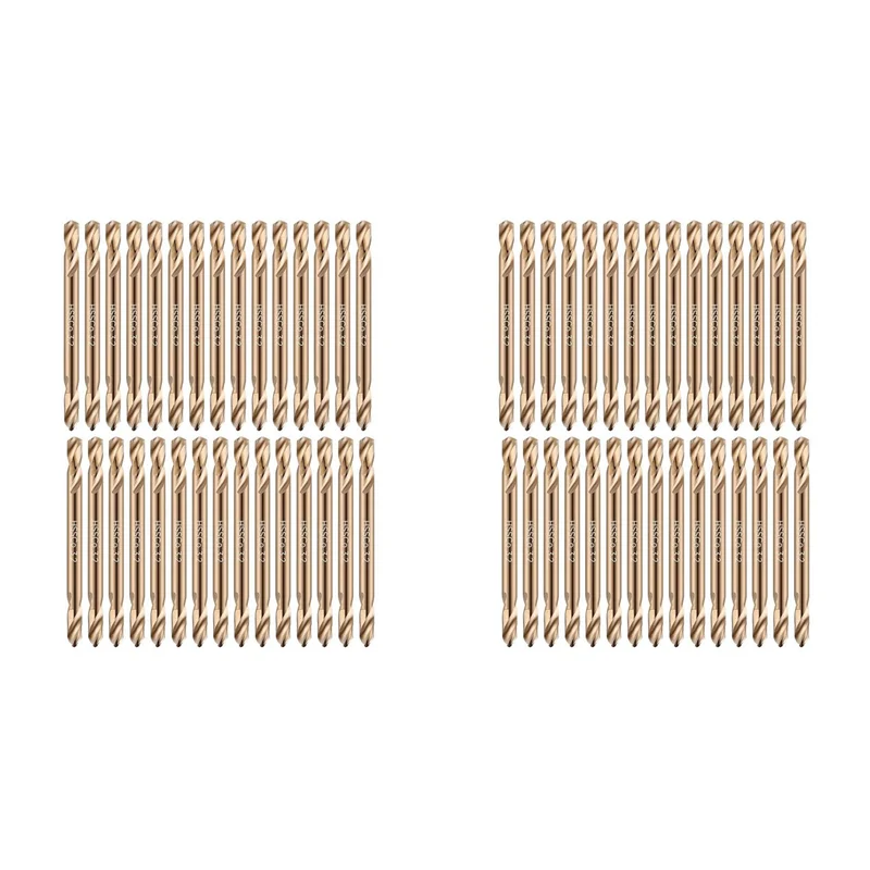 ABZS 60 ชิ้น 1/8In โคบอลต์เจาะ Bits Double End เจาะ Bits สําหรับเหล็กชุบแข็งเหล็กหล่อไม้พลาสติกสแตนเลสเจาะบิต