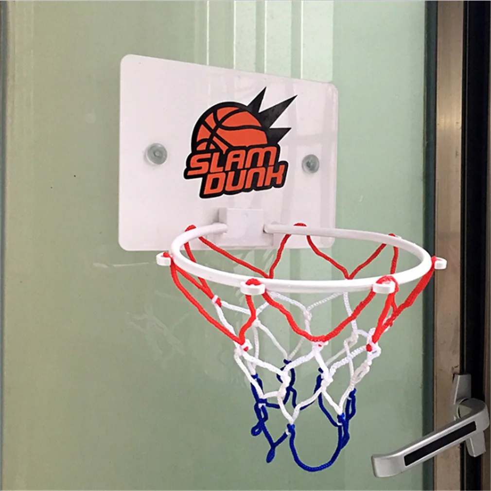 Basketball Rim Inflatable Toy Suction Cup Mini Bathroom Basketball Frame Office Leisure Stress Relief Toy Basketball Net