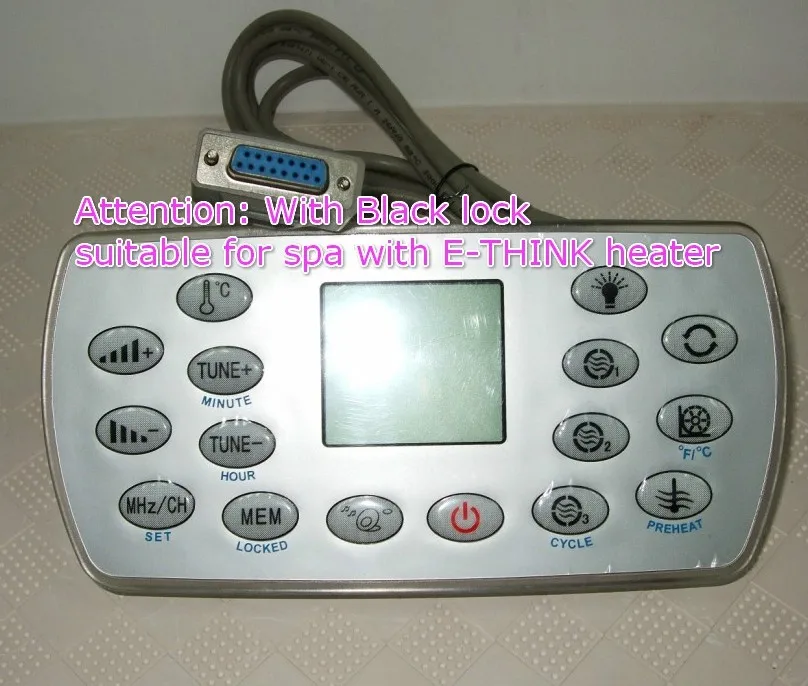 

Spa topside keypad panel KL8-3H with black lock suitable for Spa with E-THINK heater,JAZZI,YUEHUA,HUANGTONG SPA