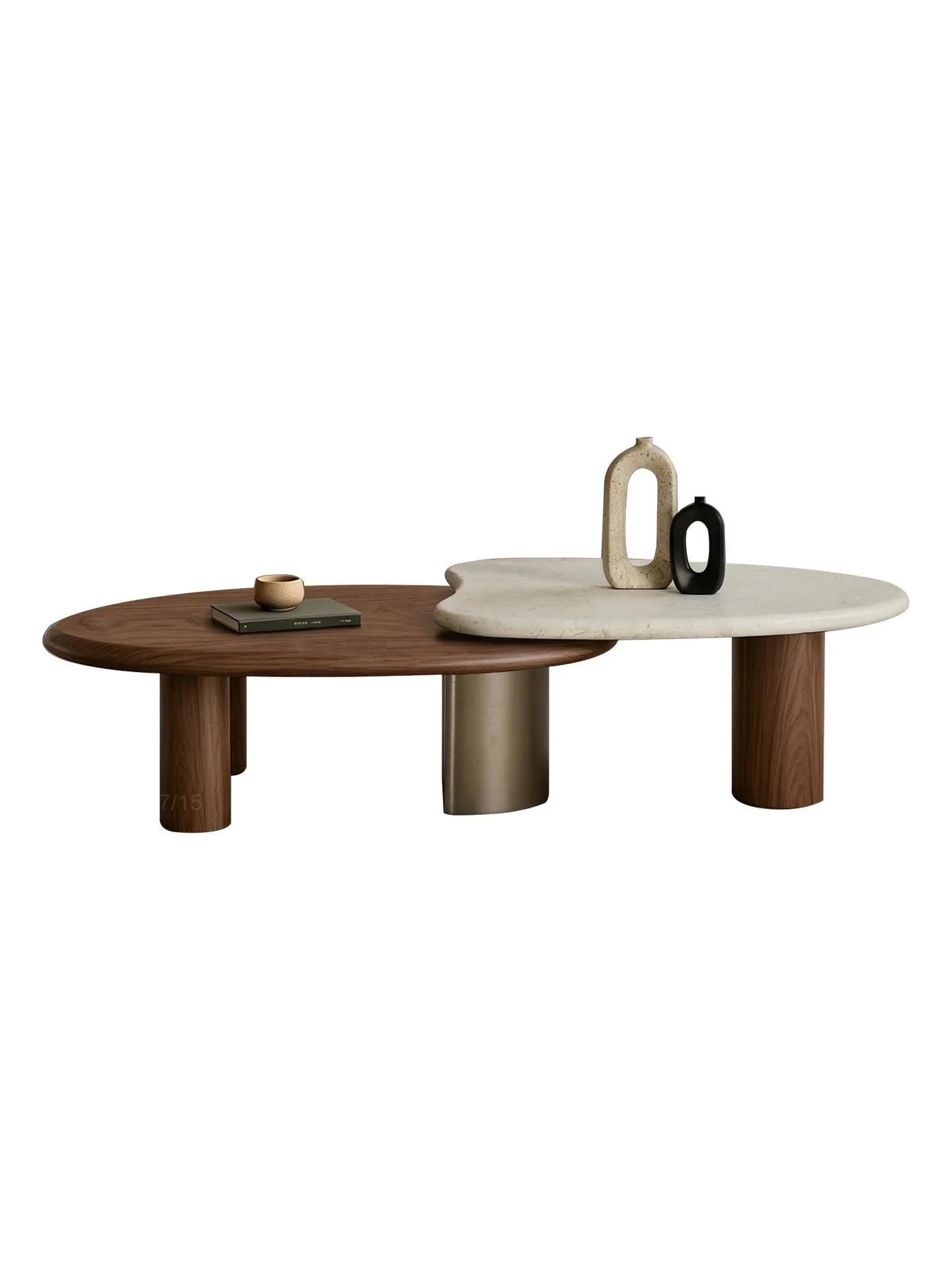 CX special-shaped stretch combination coffee table wabi sabi wind home living room retractable child and mother tea table