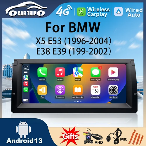 BMW X5 E53 E39 E38 1996-2006, 오디오 스테레오, BT, GPS 네비게이션, WiFi Carplay, Android 12, Autoradio, 2 용 차량용 멀티미디어 플레이어