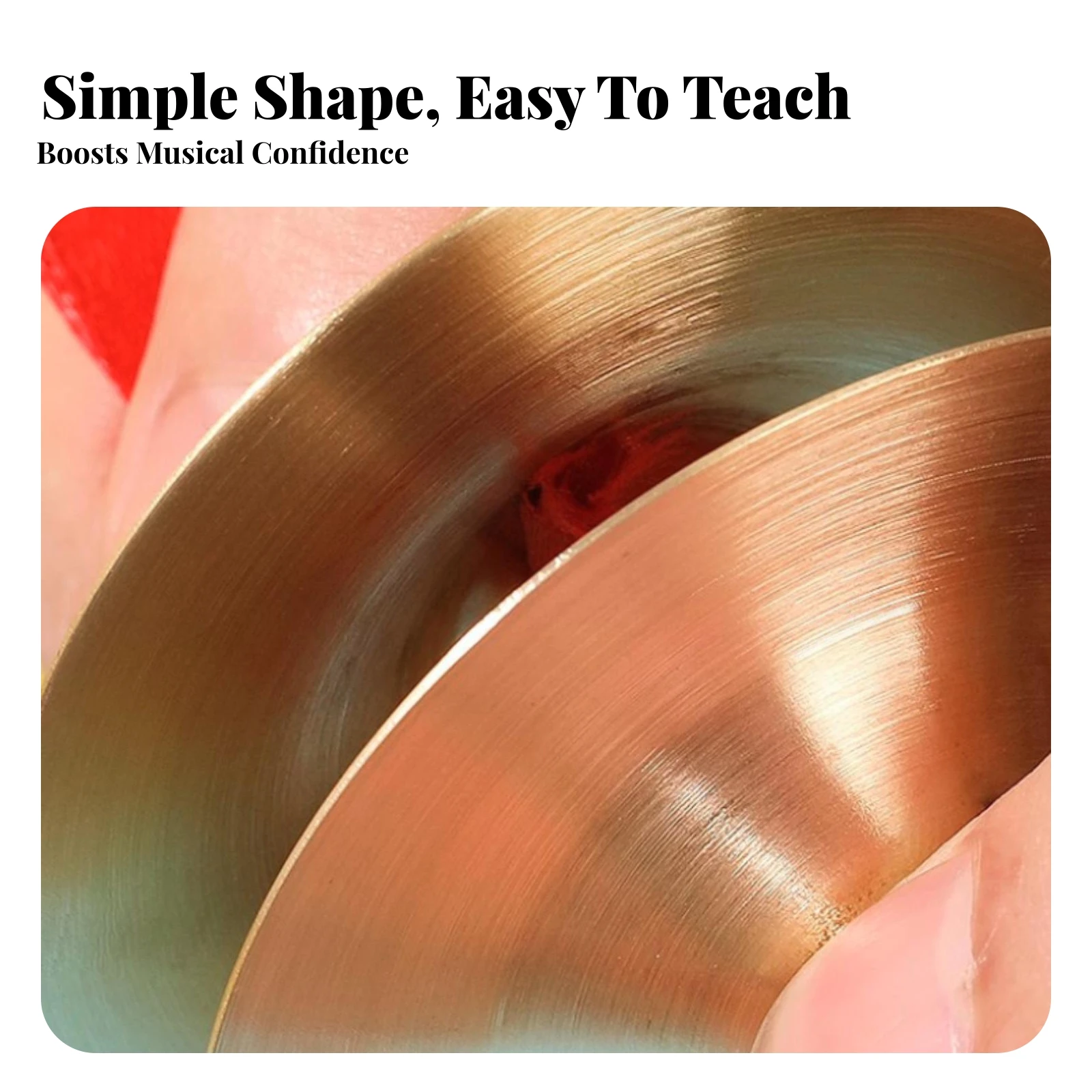 Children's Hand Cymbals Raised Center Orff-Style Cymbals Matched Cymbal Pair Hole Mounted Percussion Instrument Polished