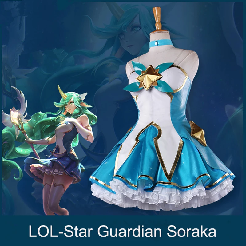 

Game LOL Star Guardian Startchild Soraka Cosplay Costume Female Dress Women Carnival Halloween Suits Anime Outfits Clothes S-XL