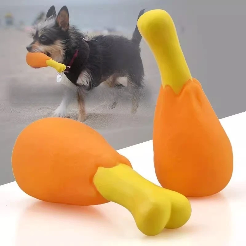 2 Stück Hundespielzeug, Hühnerbein, quietschendes Spielzeug für Hunde, interaktives Kauen, Heimtierbedarf, lustiges Kauspielzeug für kleine Hunde, Katzen, Welpen, Klangspielzeug