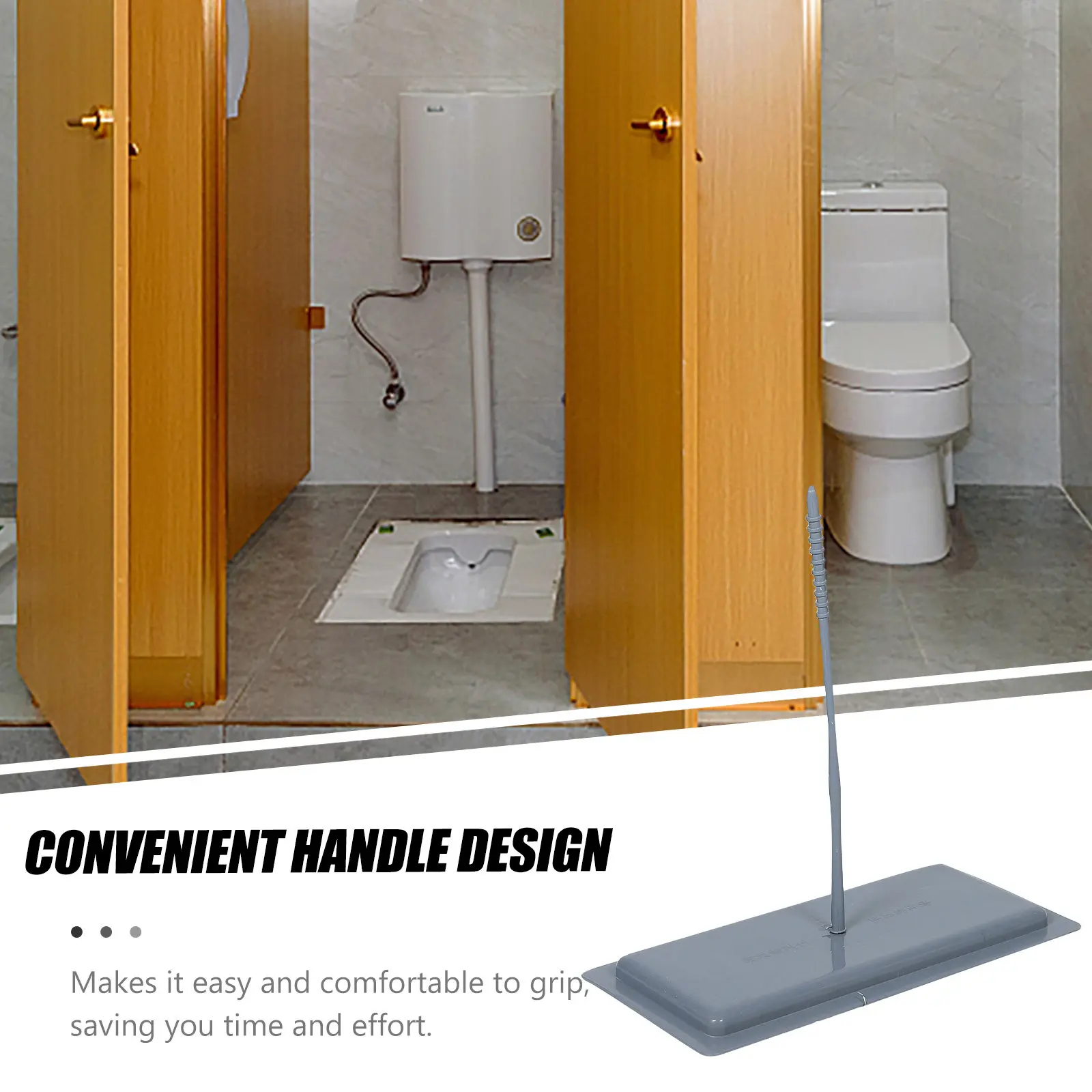 Squat Toilet Lid Thickened Plastic Cover Ergonomic Handle Odor Blocking Universal Bathroom Toilet Seat Cover for Rural Dry