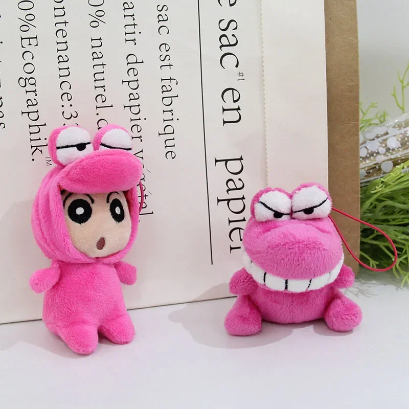 Anime Crayon Shin-chan Waniyama Plush Doll Girl Cute Bag Pendant Decoration Dinosaur Plush Keychain Removable Hat