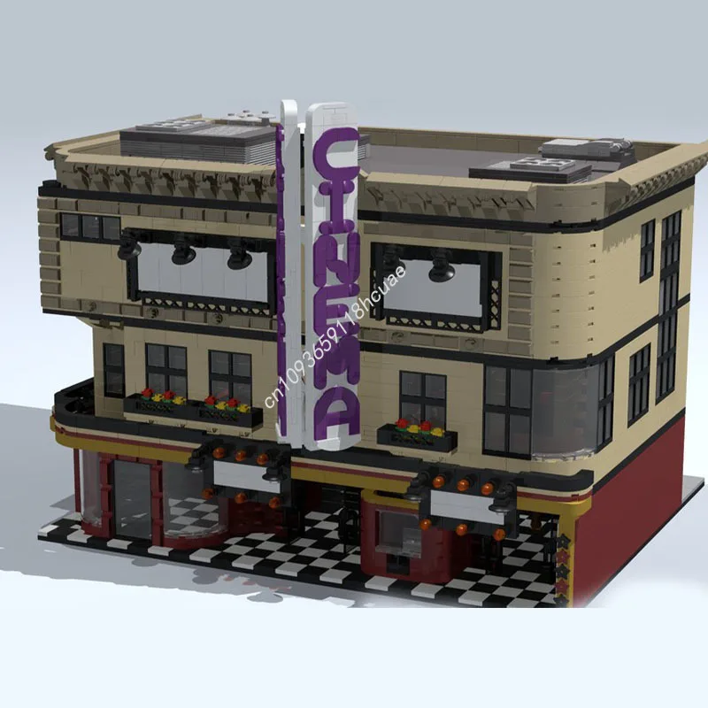 6776 stücke MOC Kino Modulare Gebäude Modell blöcke DIY Kinder Montieren Ziegel spielzeug kreative Architektur Weihnachten geschenke