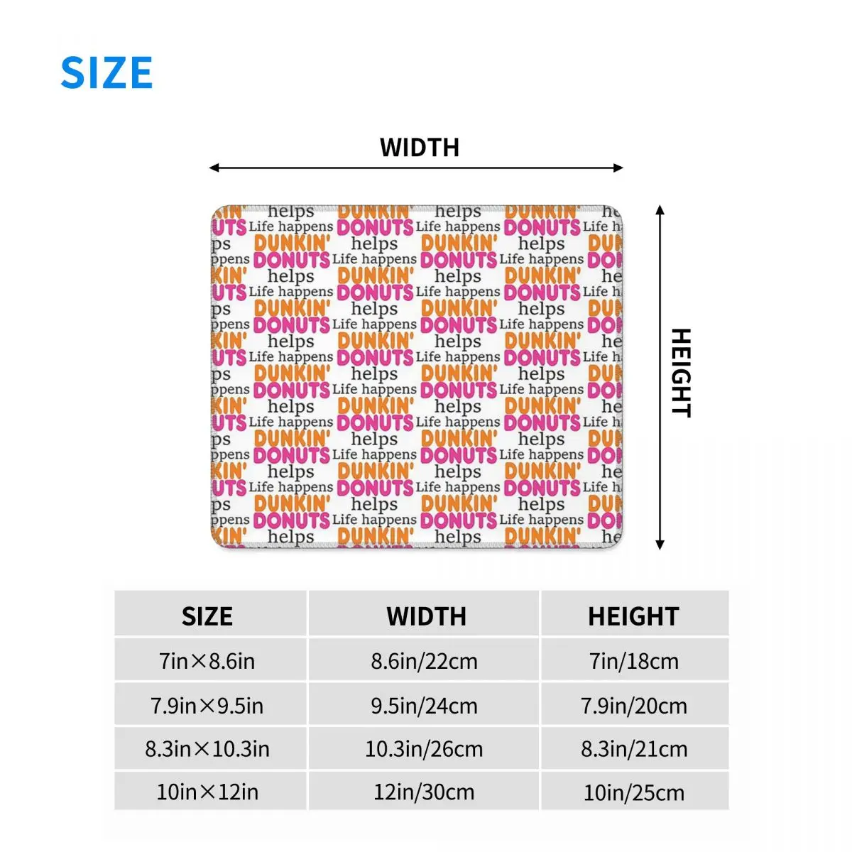 Life Happens... Dunkin Donuts Helps Multi-size Mouse Pad Computer Keyboard Mouse Mat Gaming PC Laptop Desk Mat